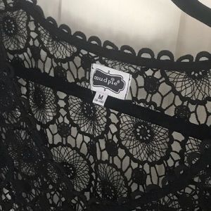 Mud Pie Swim - Black Mallory Crochet Cover up by Mud Pie Mud Pie Swim - Black Mallory Crochet Cover up by Mud Pie